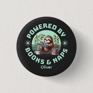 Lezer Luiaard. Uniek Cadeau voor Boekliefhebber Ronde Button 3,2 Cm