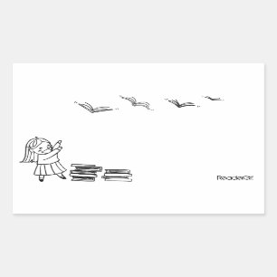 Lezer Meisje Sticker Bookplate