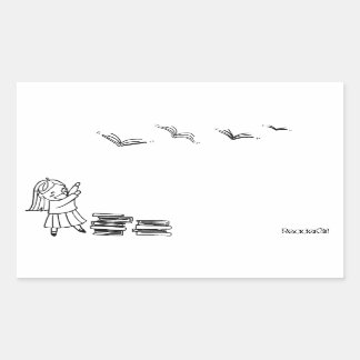 Lezer Meisje Sticker Bookplate