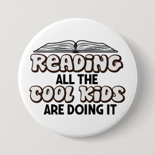 Lezers van boeken Knop Ronde Button 7,6 Cm