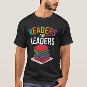 Lezers zijn leiders - kleurrijk boekontwerp t-shirt