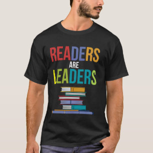 Lezers Zijn Leiders Kleurrijke Boek Stapel Kunst T-shirt