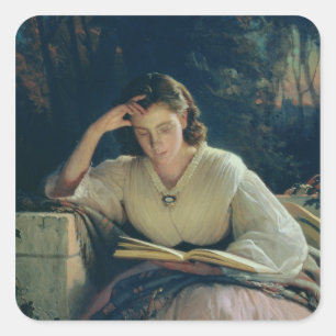 Lezing , 1863 vierkante sticker