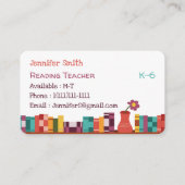 Lezing Leraar Boekenplank Standaard Visitekaartjes (Voorkant)