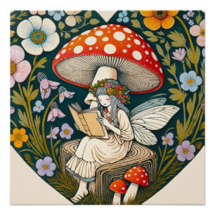 Lezing Mushroom Fairy Perfect Poster
