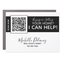 LG Black Real Estate Car Magnet met QR-code