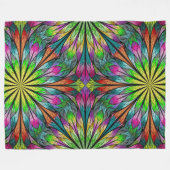 Lg Floral Fractal Fleece Blanket (Voorkant (Horizontaal))