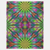 Lg Floral Fractal Fleece Blanket Deken (Voorkant)