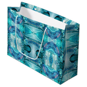 LG Gift Bag Aquamarijn Kristallen Groot Cadeauzakje