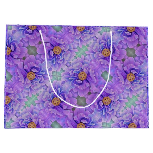 LG Gift Bag Lavendel Pioenrozen Groot Cadeauzakje (Achterkant)