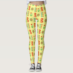 LG Mahjong Tegels #4 Rood Groen Blauw Geel Leggings