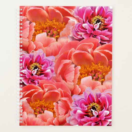 Lg Planner Pink/Coral Peonés (Devant)