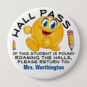 LG. School Hall - HALL PASS Ronde Button 4,0 Cm