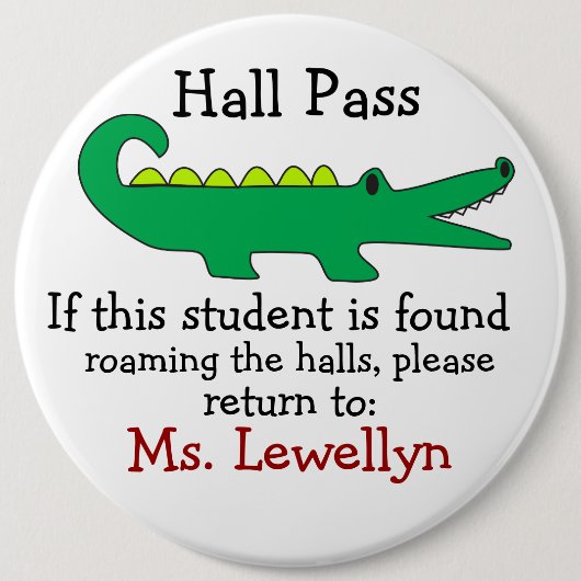 LG. School Hall Pass / Button door SRF (Voorkant)