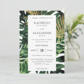 LG Tropisch palm Leaf Gold 1 Weddenschap Kaart (Staand voorkant)