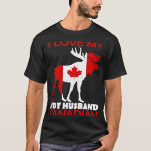 LgBN I Love Husband Canadian Maple Leaf Animal Can T-shirt