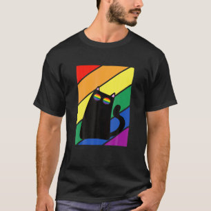 LGBQ Vlag Gay Pride Maand Regenboog Kat Met LGB Br T-shirt