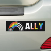 LGBT Ally Flag Progress Pride Flag Straight Ally Bumpersticker (Op auto)