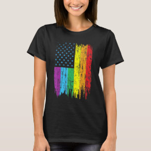 Lgbt American Flag Pride  Old Patriotic T-shirt