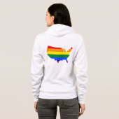 LGBT American pride map  Hoodie (Achterkant volledig)