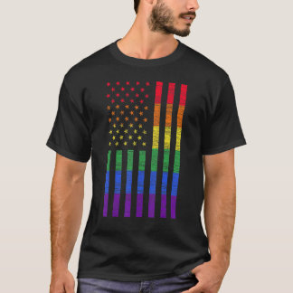 LGBT Amerikaanse vlag Pride Rainbow Lesbian Bi Tr T-shirt