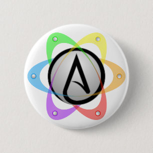 LGBT Atheïst Atom Symbol.png Ronde Button 5,7 Cm
