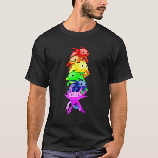 LGBT Axolotl Stack T-shirt (Voorkant)
