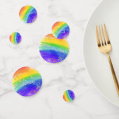 LGBT Bruiloft Waterverf Rainbow & Gold Sparkle Confetti (Groep)