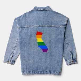 LGBT California, Amerikaanse staat vlag kaart Denim Jacket
