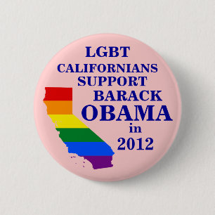 LGBT Californiërs voor Obama 2012 Ronde Button 5,7 Cm