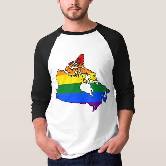 LGBT Canadian Pride Map T-shirt (Voorkant)