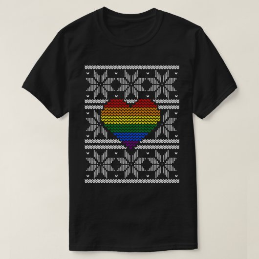 LGBT Christmas Heart Rainbow Pride Ugly Xmas Sweat (Design devant)