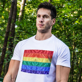 LGBT Classic Faux Silk Regenboog Vlag Gay Pride Vl T-shirt