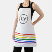 LGBT Custom Initialen Pride Stripes Wit Bakken Schort (Insitu)