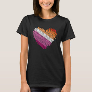 LGBT De Vlag voor de Lesbische Harttrots Rainbow T-shirt