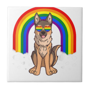 LGBT Duitse Herder Hond Gay Pride Rainbow LGBTQ Tegeltje