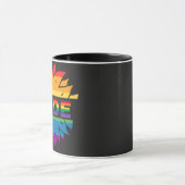 LGBT+Fierté amour. Arc en ciel Fleur de café Mug (Centre)