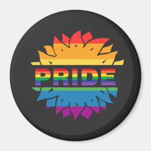 LGBT+Fierté amour. Arc-en-ciel fleur Magnet