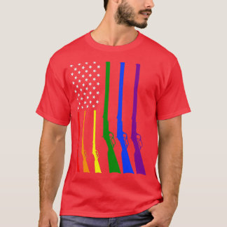 Lgbt Flag Hunting Gay Pride America T-shirt