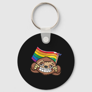 LGBT Flag T Shirt Sloth Gay Lesbian Resist Mannen Sleutelhanger