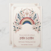 LGBT Floral Faire-part de mariage (Devant / Derrière)