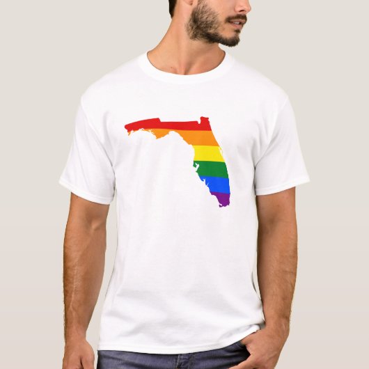 LGBT Florida, US State flag map T-Shirt (Voorkant)