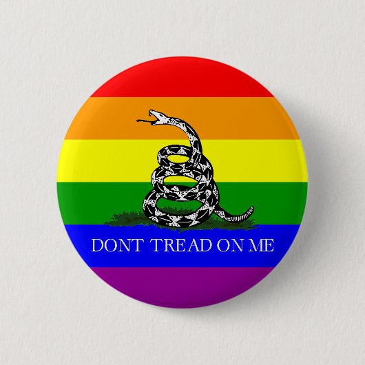 LGBT Gadsden Ronde Button 5,7 Cm (Voorkant)