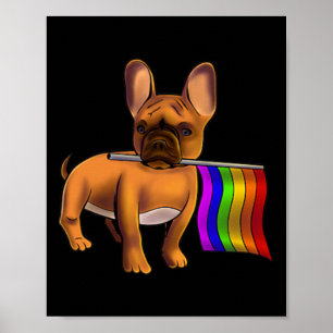 LGBT Gay Franse Bulldog Gay Dog Paw LGBT Pride Poster