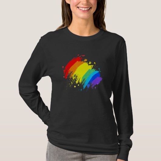 Lgbt Gay Lesbian Csd Pride Splash T-shirt (Voorkant)