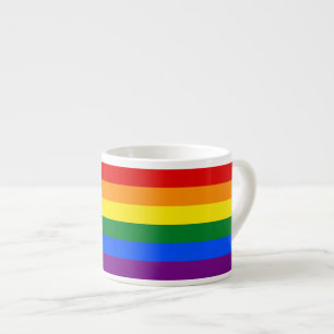 LGBT Gay Pride 6-Stripe regenboogvlag Espresso Kop