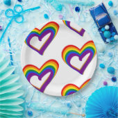 LGBT Gay Pride Liefde Regenboog Vlag Hart LGBTQ Fe Papieren Bordje (Feest)