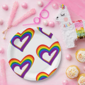 LGBT Gay Pride Liefde Regenboog Vlag Hart LGBTQ Fe Papieren Bordje (Feest)
