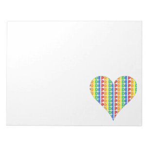 LGBT Gay Pride Month Celebration Rainbow Heart Notitieblok