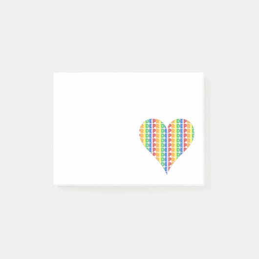 LGBT Gay Pride Month Celebration Rainbow Heart Post-it® Notes (Voorkant)